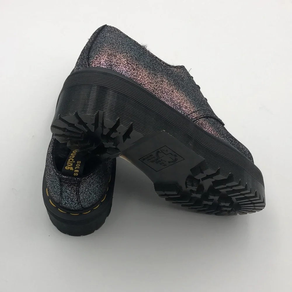 Dr. Martens 1461 Quad Metallic Platform Derby Faux Fur Lined